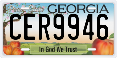 GA license plate CER9946