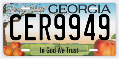 GA license plate CER9949