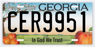 GA license plate CER9951