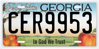 GA license plate CER9953
