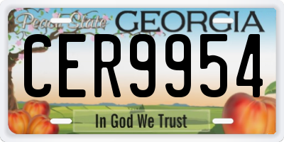 GA license plate CER9954