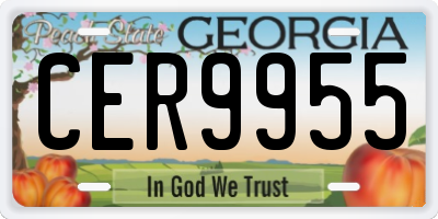 GA license plate CER9955