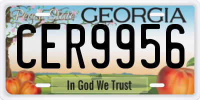 GA license plate CER9956