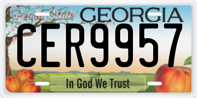 GA license plate CER9957