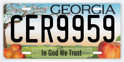 GA license plate CER9959