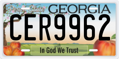 GA license plate CER9962