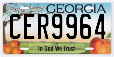 GA license plate CER9964