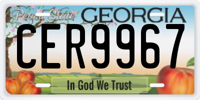 GA license plate CER9967