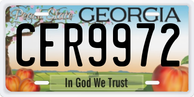 GA license plate CER9972