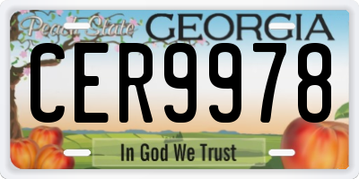 GA license plate CER9978