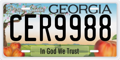GA license plate CER9988