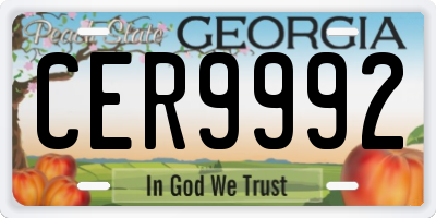 GA license plate CER9992