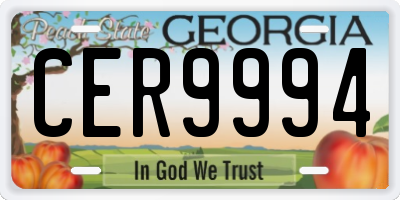 GA license plate CER9994