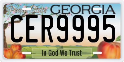GA license plate CER9995