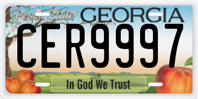 GA license plate CER9997