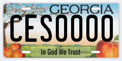 GA license plate CES0000