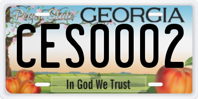 GA license plate CES0002