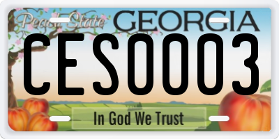 GA license plate CES0003