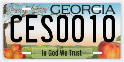 GA license plate CES0010
