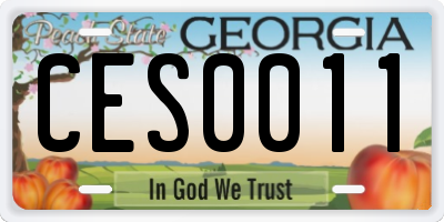 GA license plate CES0011