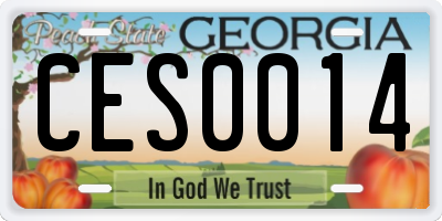 GA license plate CES0014
