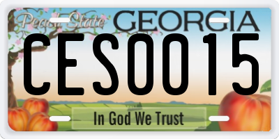 GA license plate CES0015