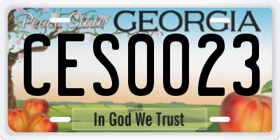 GA license plate CES0023