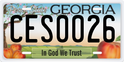 GA license plate CES0026