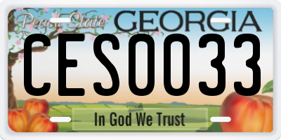 GA license plate CES0033
