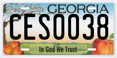 GA license plate CES0038
