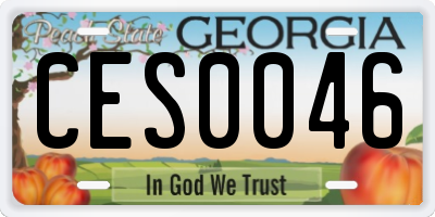 GA license plate CES0046