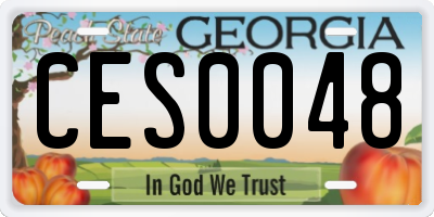 GA license plate CES0048