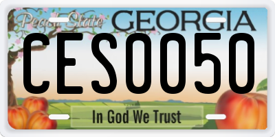 GA license plate CES0050
