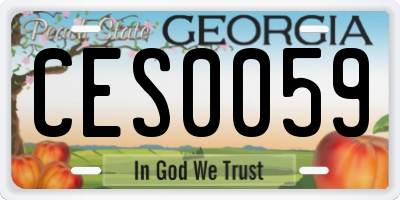 GA license plate CES0059