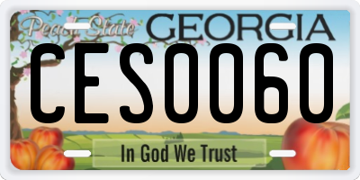 GA license plate CES0060