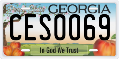 GA license plate CES0069