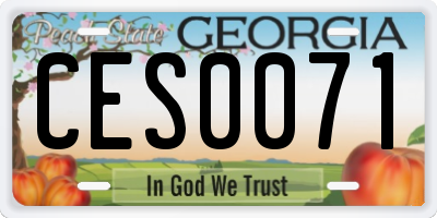 GA license plate CES0071