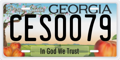 GA license plate CES0079
