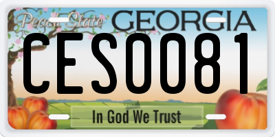 GA license plate CES0081