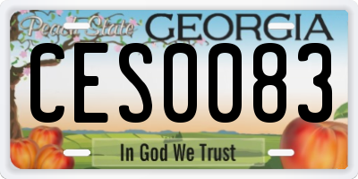 GA license plate CES0083