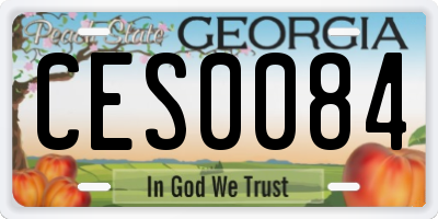 GA license plate CES0084
