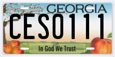 GA license plate CES0111