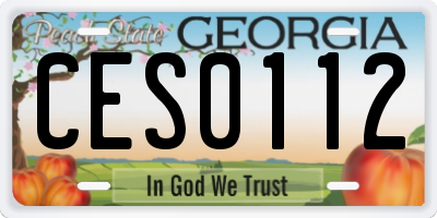 GA license plate CES0112