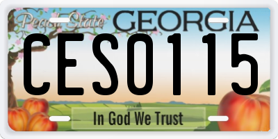 GA license plate CES0115