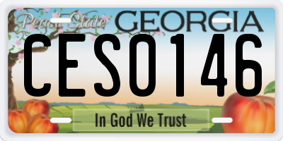 GA license plate CES0146