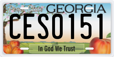 GA license plate CES0151