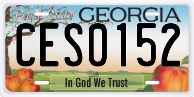 GA license plate CES0152