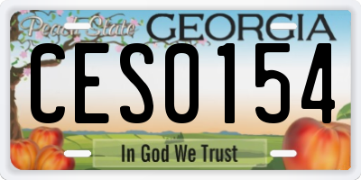 GA license plate CES0154