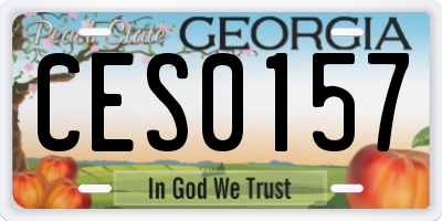 GA license plate CES0157