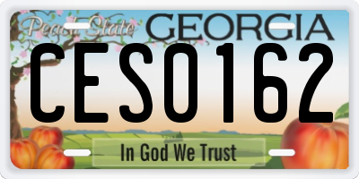 GA license plate CES0162
